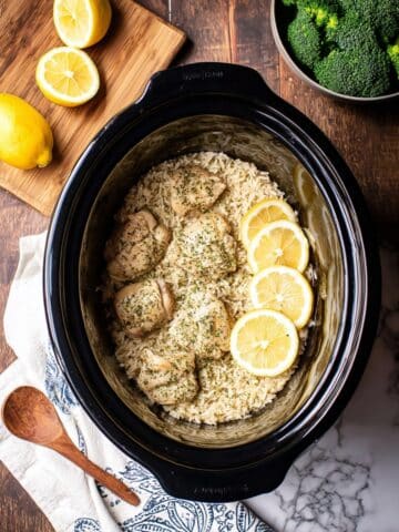 Slow Cooker Lemon Pepper Chicken and Rice Recipe
