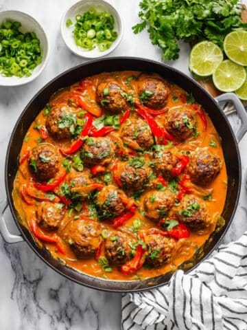 One-Pan Thai Chicken Meatballs Recipe