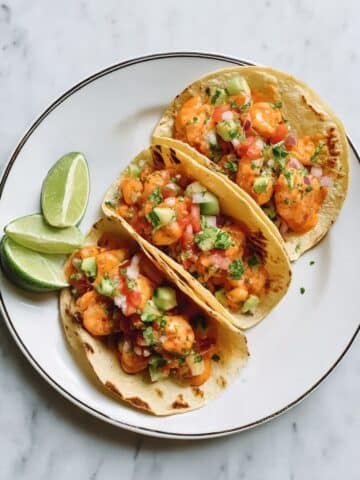 Crock Pot Shrimp Tacos with Fire-Roasted Tomato Salsa Recipe