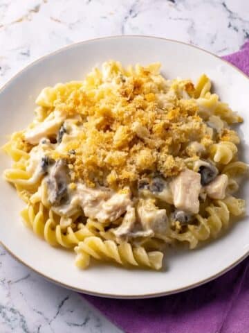 Creamy Chicken Noodle Casserole with Cracker Topping Recipe
