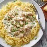 Crock Pot Angel Chicken with Creamy Italian Sauce and Angel Hair Pasta Recipe