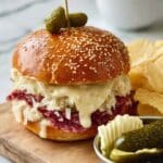 Hot Pastrami Sandwich with Sauerkraut, Melted Provolone, and Thousand Island Dressing Recipe