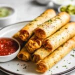 Crispy Chicken Taquitos with Spinach and Cheddar Recipe