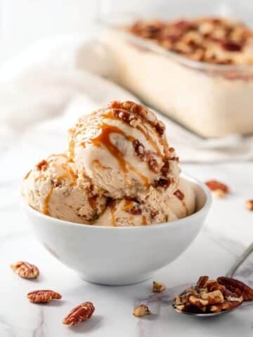 Sweet Potato Ice Cream with Caramel and Buttered Pecans Recipe