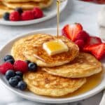 Cottage Cheese Pancakes with Fresh Berries and Maple Syrup Recipe