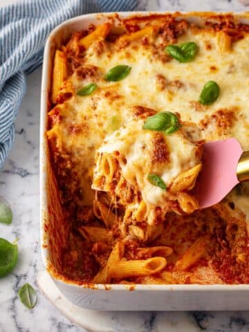 Mostaccioli Pasta Bake with Italian Sausage and Ricotta Recipe