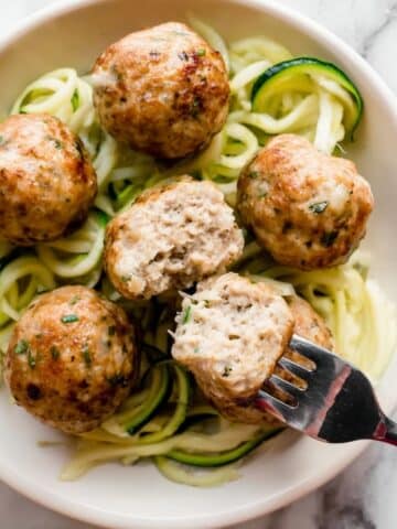 Easy Baked Chicken Meatballs with Lemon Herb Butter Sauce Recipe