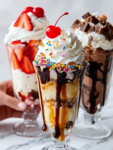 Decadent Ice Cream Sundae with Chocolate, Caramel, and Nuts Recipe