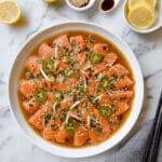 15 Minute Salmon Crudo with Citrus Soy Dressing Recipe