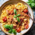 Creamy Tomato Lobster Linguine with Garlic Breadcrumbs Recipe